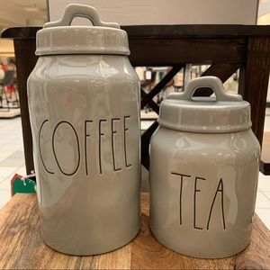Rae Dunn GREY COFFEE ☕️ & TEA Canister Set 🎁